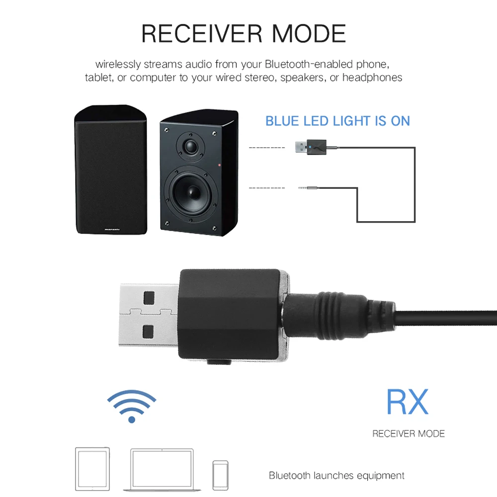 3 в 1USB Bluetooth 5,0 адаптер EDR USB передатчик музыка аудио приемник для ТВ ПК динамик наушники беспроводной адаптер