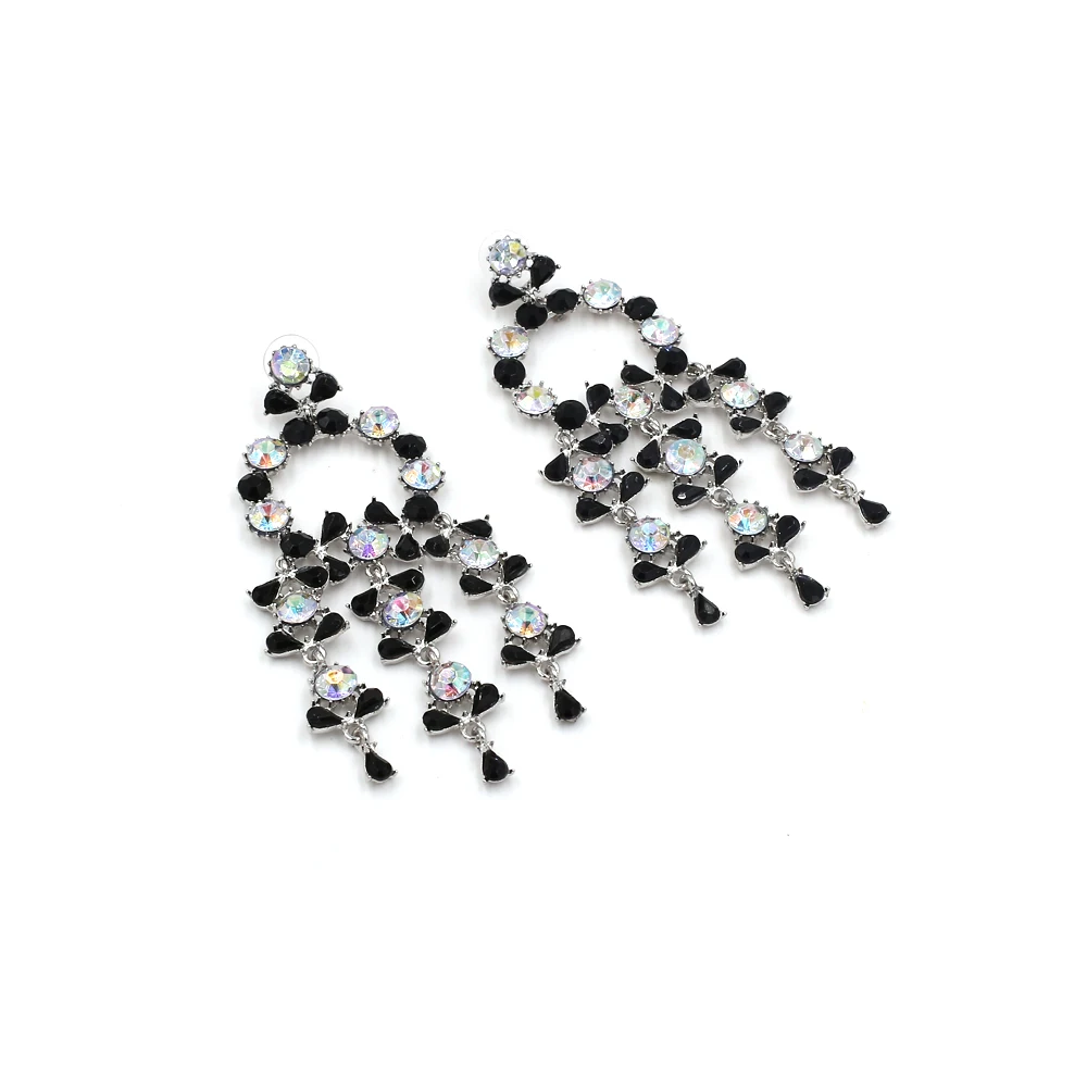 Vodeshanliwen ZA New Crystal Tassel Earrings For Women Fashion Imitation pearl Statement Big Earrings New Accessories