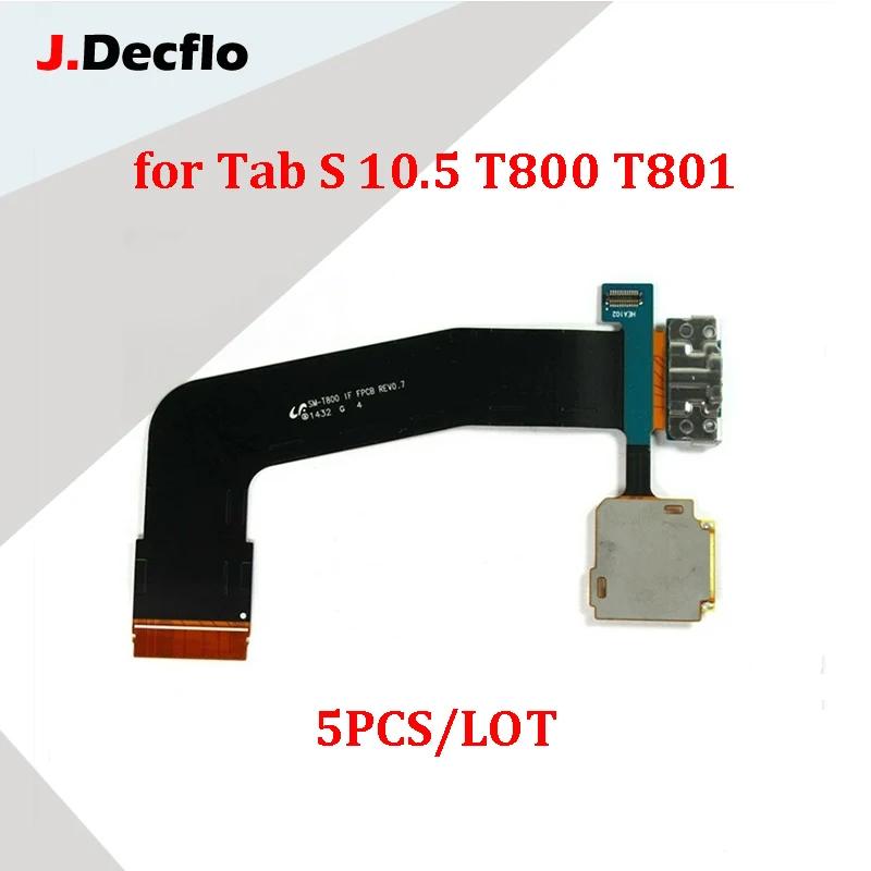 

JDecflo 5PCS For Samsung Galaxy Tab S 10.5 SM-T800 T805 3G Version Charge Charging Port Connector Flex Cable With Card Reader