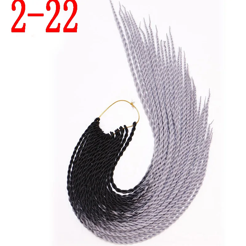 T1B/4/27 MERISIHAIR Ombre Сенегальские крученые волосы на крючках косички 24 дюйма 30 корней/упаковка синтетические плетеные волосы для женщин серые, синие, розовые, бро - Цвет: T1B/4/27