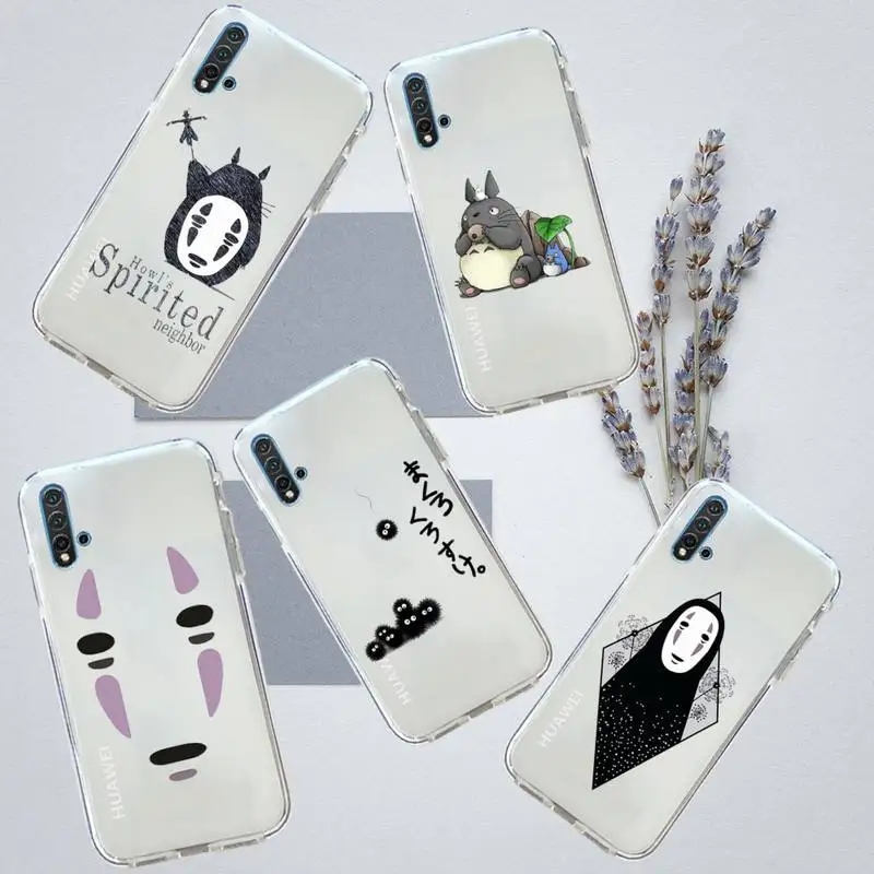 

Spirited Away Totoro anime Phone Case Transparent for Huawei honor P mate 40 20 30 10 50 i 9 x mate pro lite 8a