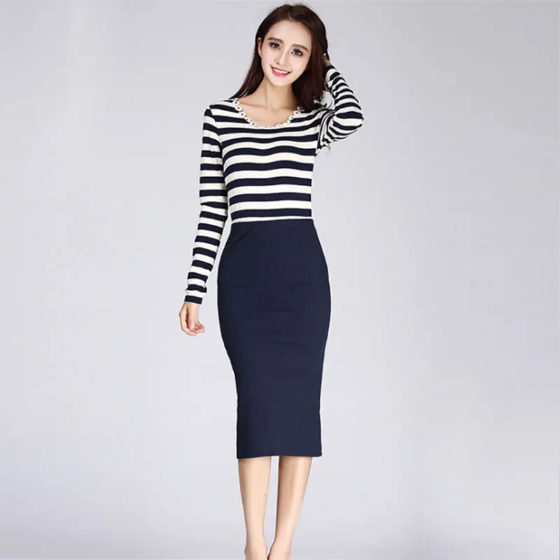 Юбка-карандаш Женская эластичная с высокой талией хлопковая однотонная