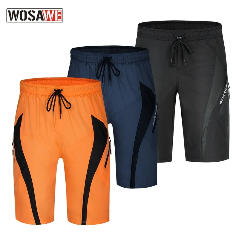 

WOSAWE Summer Men's MTB Shorts Loose Fit Polyester Cycling Shorts Downhill Mountain Bike Bicycle Shorts with Reflective Logo