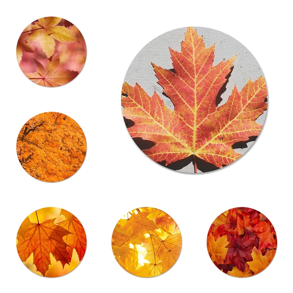 58mm Autumn fall Maple Leaves Kitchen Home Decor Refrigerator Magnetic Stickers Opener Beer Coke | Дом и сад