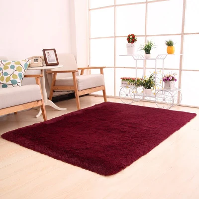 Wine Red Новые коврики Фиолетовый ковер толстый коврик для гостиной плюшевый нескользящий коврик мягкие детские коврики для спальни Vloerkleed 50x80 160x200 см - Цвет: Wine Red