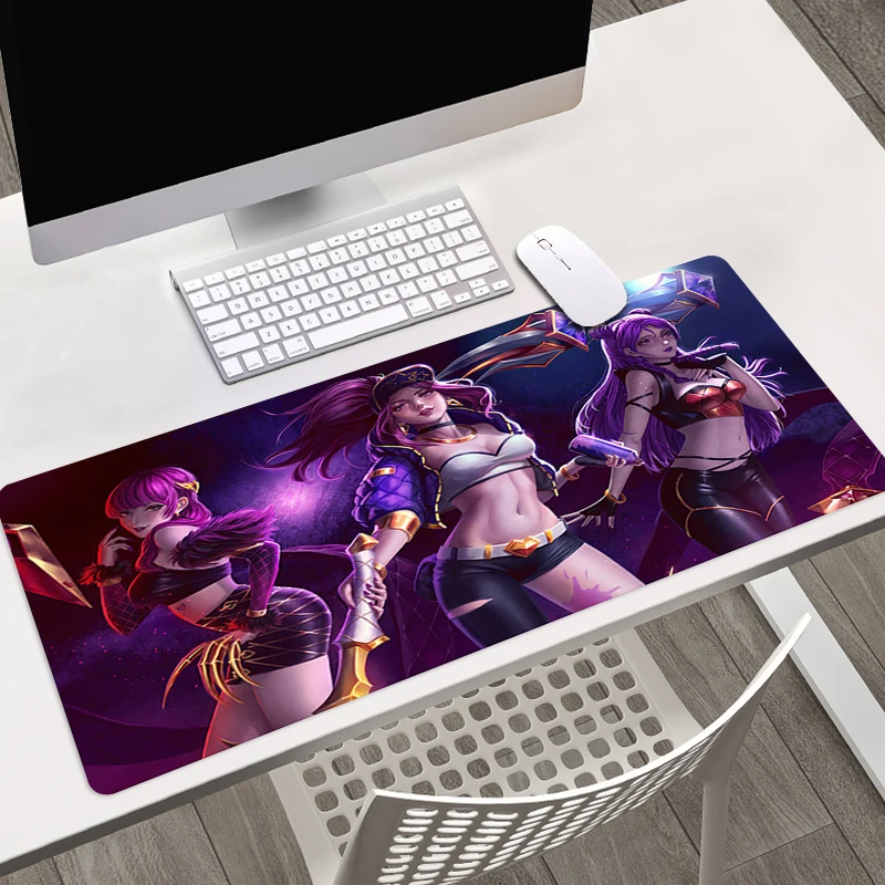 

Mouse Pad LOL KDA ALL OUT Large Gamer Kawaii Gaming Accessories Speed Keyboard Rubber Lock Edge Fashion Desk Mat Laptop mousepad