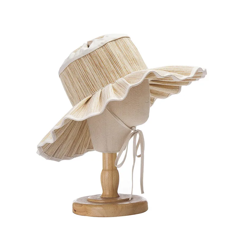 

Шляпа Соломенная женская, ручной работы, с защипами от солнца, 2020107-hh5177