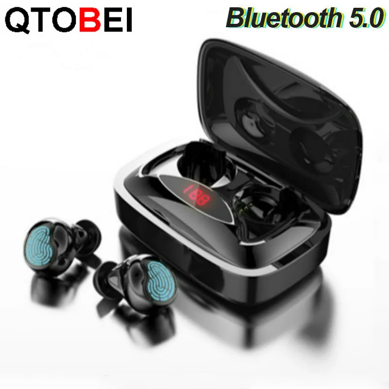 

Tws Bluetooth 5,0 Ture беспроводные наушники-вкладыши с зарядкой 2000 мА/ч, шумоподавляющие наушники Hifi 9D, Спортивная стереогарнитура с микрофоном