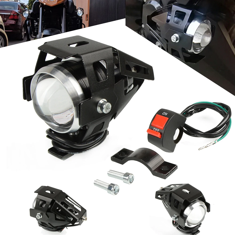 Motorcycle LED Headlight Motorbike Driving Spotlight Fog Spot Head Light Lamp For 125 200 390 RC |