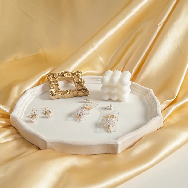 Винтажная белая настольная декоративная тарелка для хранения ювелирных изделий