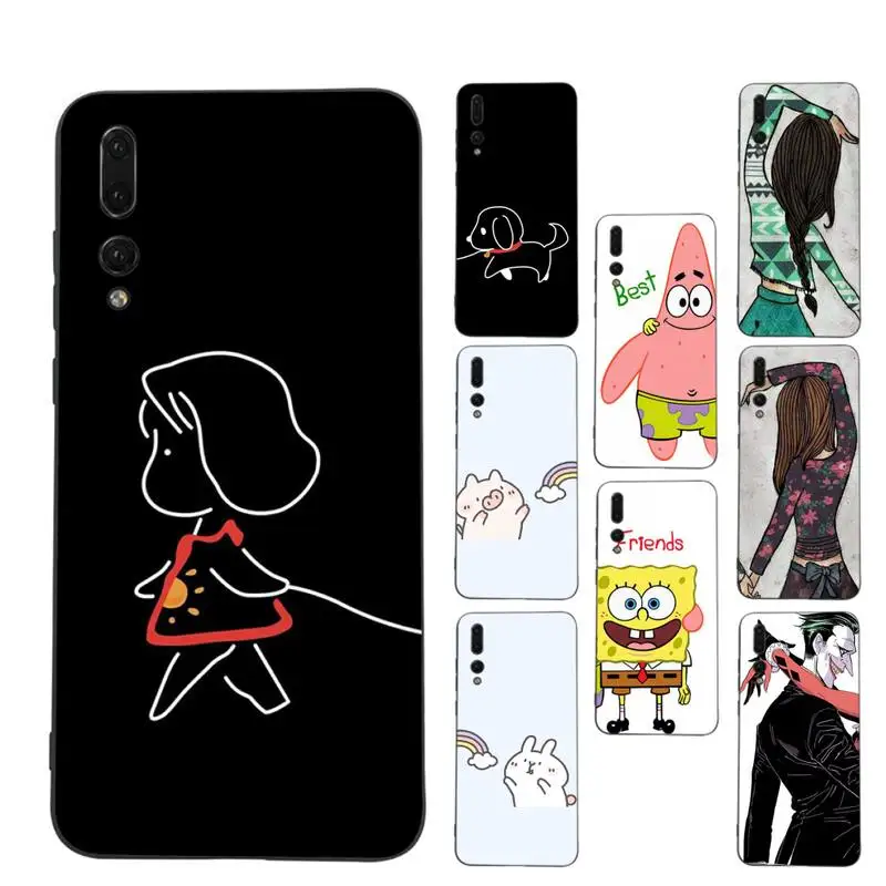 

Always And Forever Best Friends Cartoon BFF Phone Case For Huawei P9 P30 lite p30 20 pro p40lite P30 Soft Silicone Capa