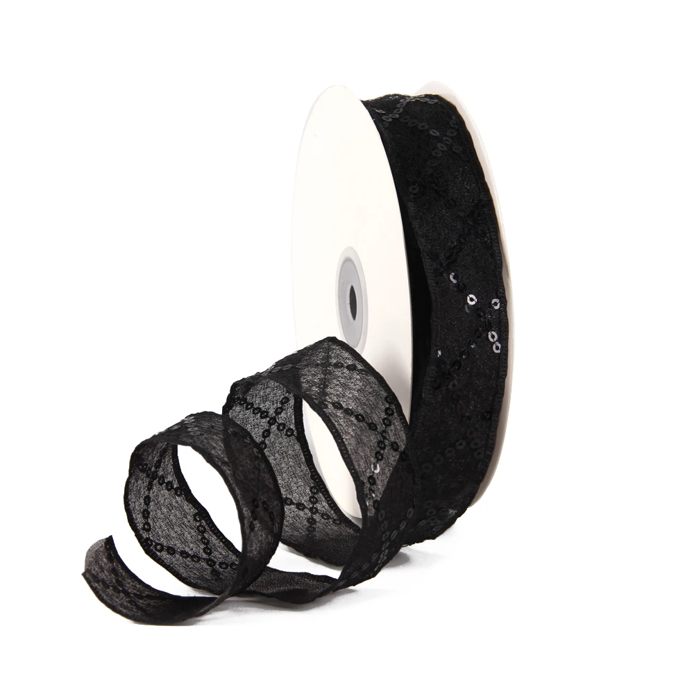 David accessories 48364(42 мм) и 59383(25 мм) газовая лента из органзы с блестками 25 ярдов, материалы ручной работы, 25Yc2546 - Цвет: 25mm