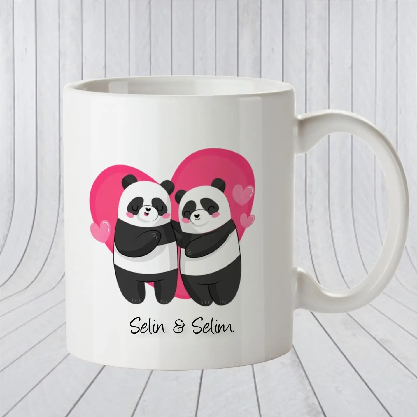 

Personalized Cute Panda Themed White Mug Cup