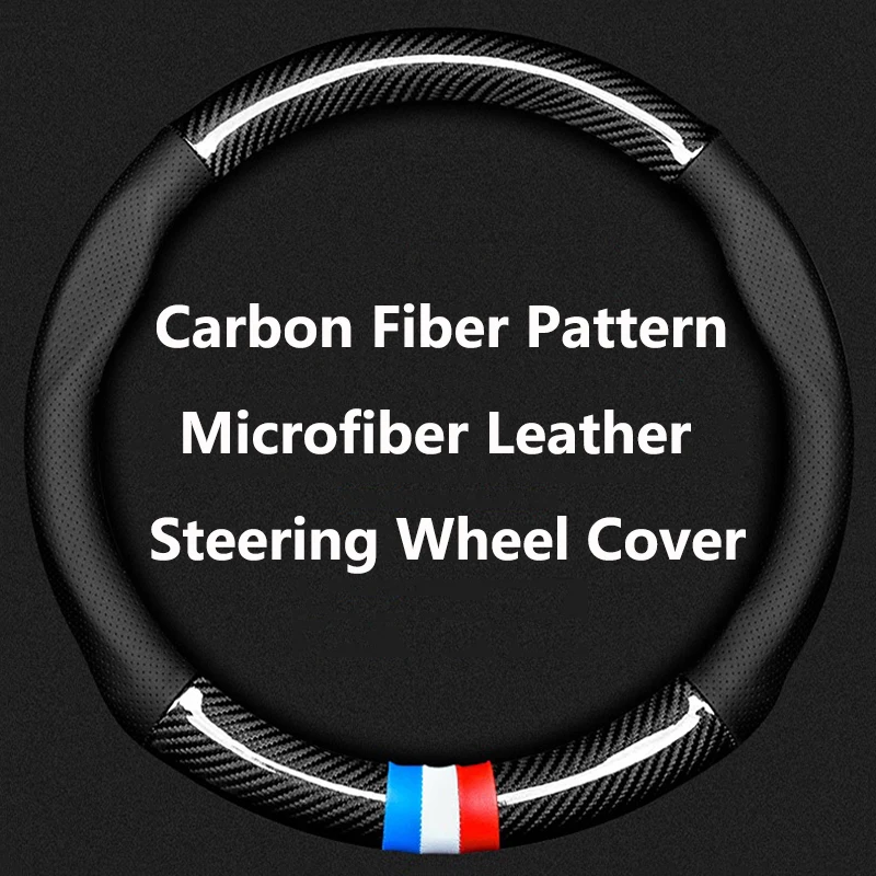 

38cm Microfiber Leather Car Steering Wheel Cover Anti-Slip For Chevrolet Cruze Spark Sonic Camaro Volt Bolt Tahoe Impala
