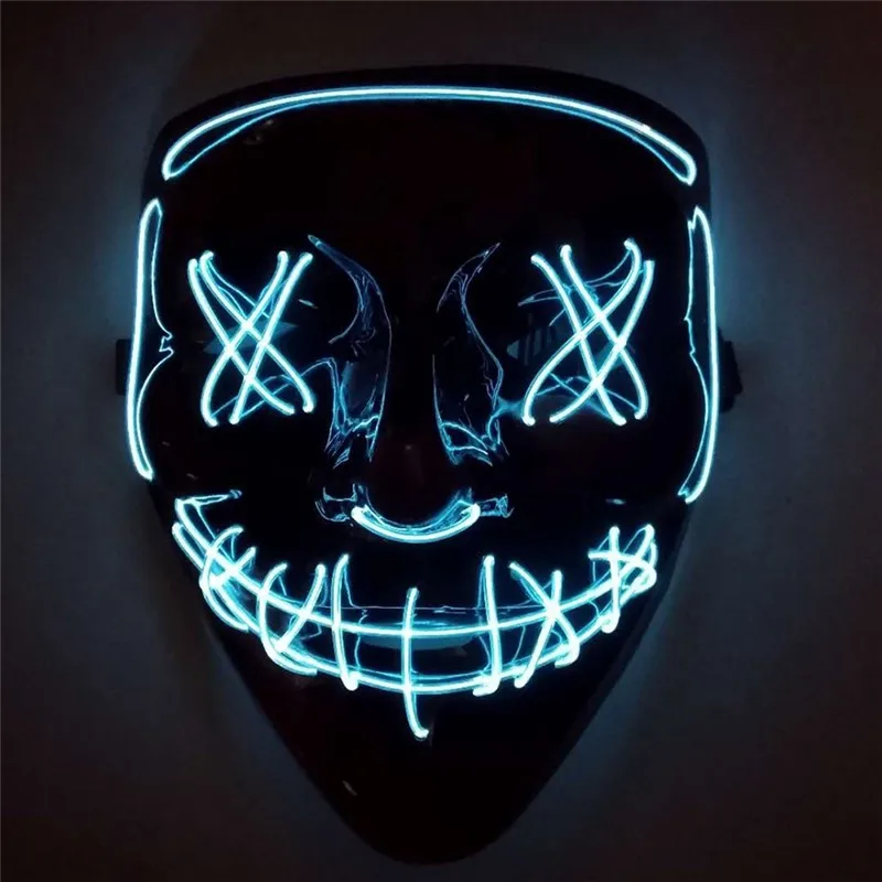 Halloween LED Mask - Funny Light-Up Masks for the Purge Election Year - Perfect Festival Cosplay Costume Supplies - Party Masks that Glow in the Dark image 2