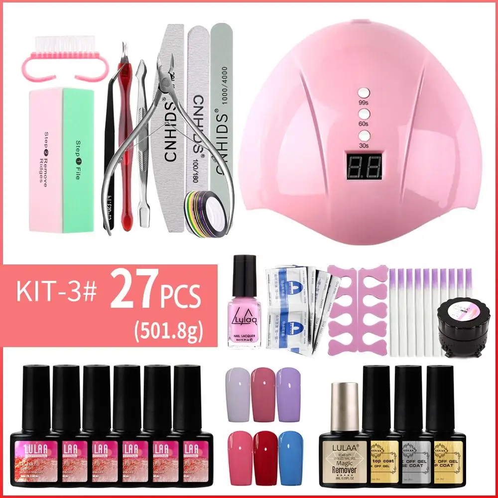 

Nail Gel Polish Kit LED UV Lamp Dryer 36W Soak Off Manicure Set Nails Drill for Nails Art Tools