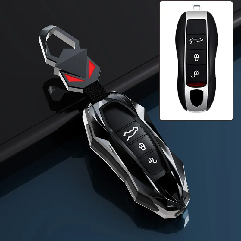 

Чехол для ключа с дистанционным управлением из цинкового сплава, модифицированный чехол для ключа, запасная часть, Porsche Cayenne Macan 911 boxster cayman дл...
