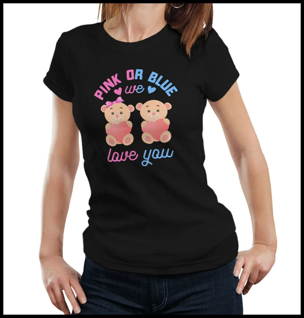Вечерние футболки розового или голубого цвета с надписью We Love You семейные рубашки