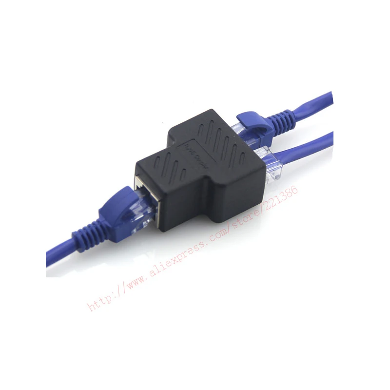 2Pcs Female to two 8P Network Rj45 Adapter 8Pin Ethernet Extension Connector RJ45 one split | Обустройство дома