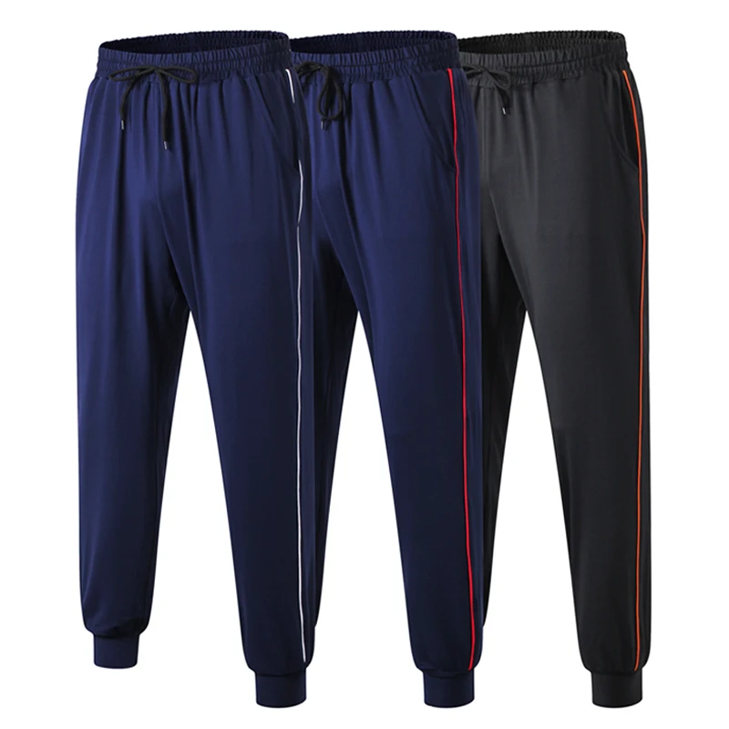 Men's Sweatpants Running Jogging Trousers Loose Type Drawstring Workout Fitness Pants Slim Fit Pencil Strip Line Joggers | Спорт и