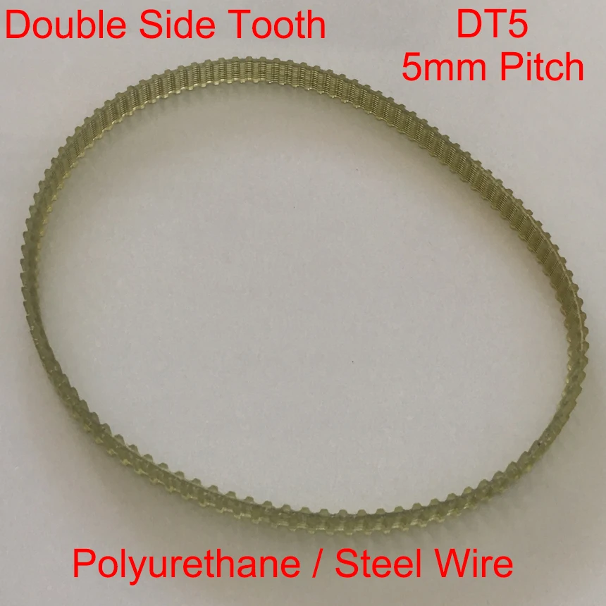 DT5 620 625 248 250 Double Side Tooth 10mm 15mm 20mm 25mm 30mm Width 5mm Pitch Polyurethane Steel Wire Synchronous Timing Belt