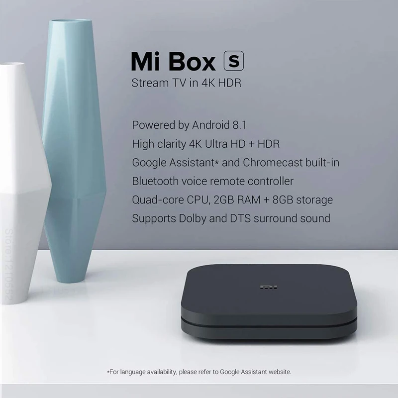 Оригинальный ТВ приставка Xiaomi Box S 4K HDR Android 8 1 iptv Netflix Mi TV Stick ГБ eMMC Google ассистент