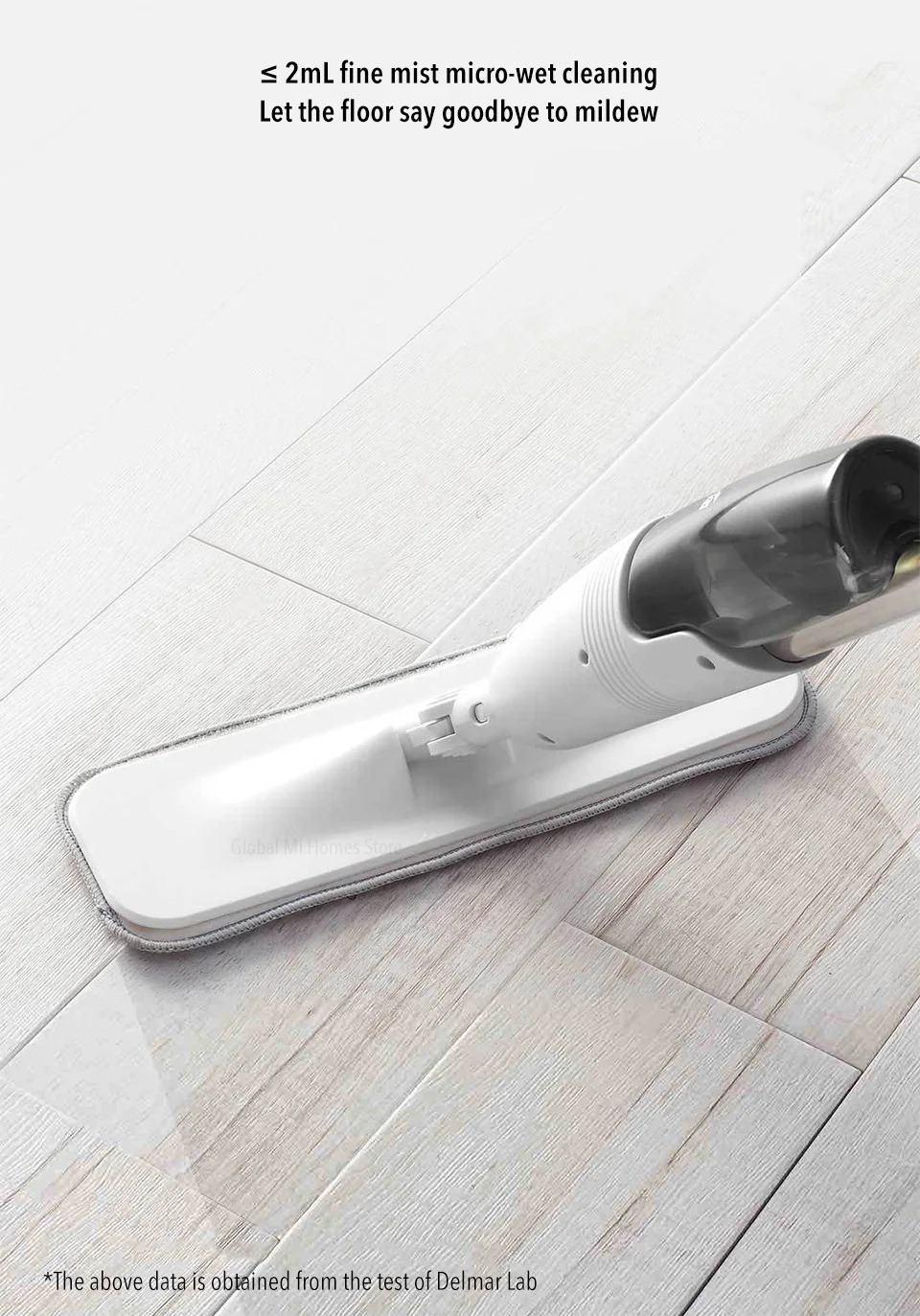 Xiaomi deerma швабра с функцией распыления воды из углеродного волокна Пылезащитная ткань 360 градусов вращающийся стержень 1,2 м палка от швабры всего 0,75 кг легче для очистки 2