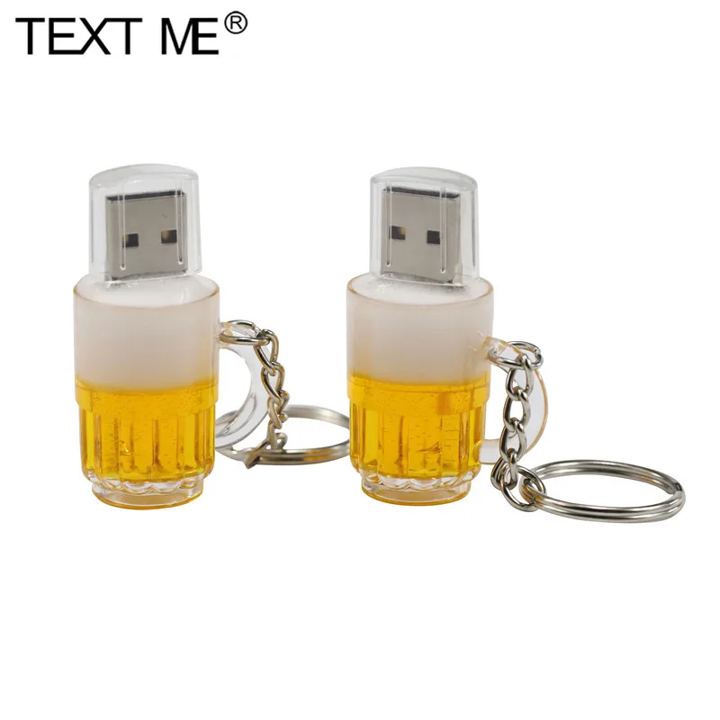 

TEXT ME 64GB Creative Beer Mug Style USB2.0 4GB 8GB 16GB Pendrive USB Flash Drive Creative 32GB Pendrive Gift U Disk