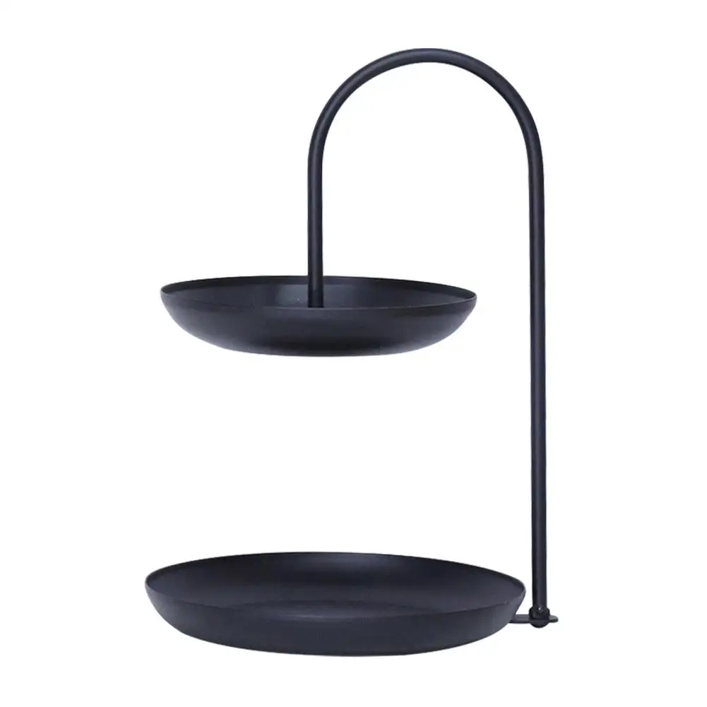 Two-tier Alloy Large Jewelry Tray Organizer Serving Plate Metal Food Fruit Cake Storage Holder Home Decorative | Дом и сад