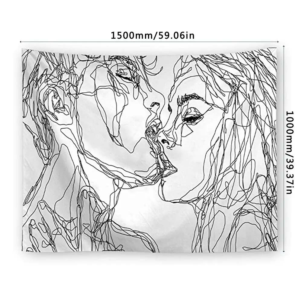 Абстрактный минималистичный парный поцелуй висячий тканевый гобелен для
