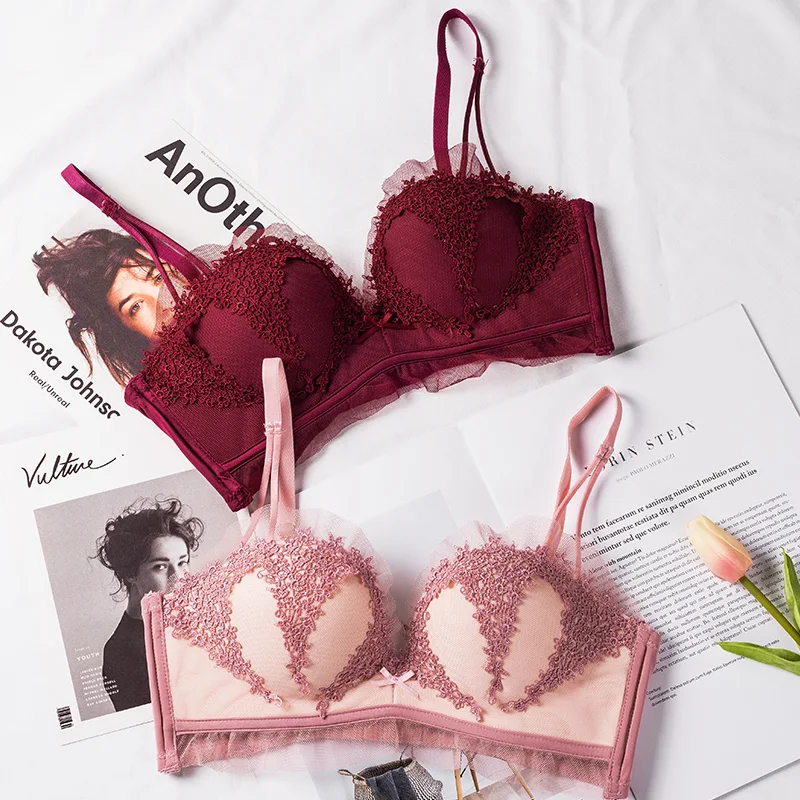 Roseheart женский модный красный розовый сексуальный комплект нижнего белья мягкие бюстгальтеры беспроводной бюстгальтер наборы хлопковые трусики женский комплект нижнего белья 70A 75B 80B