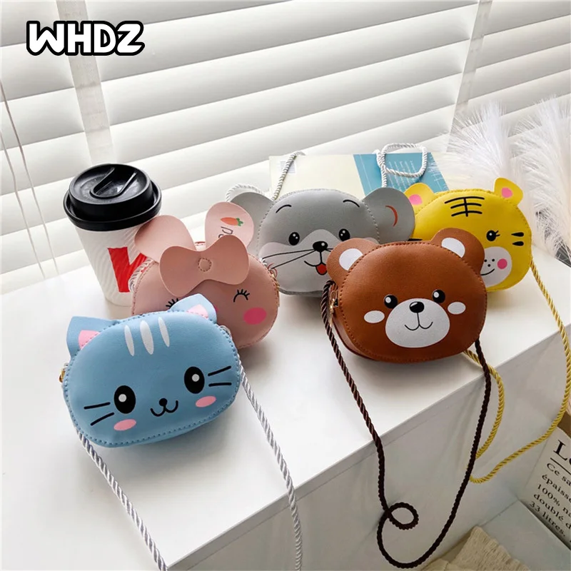 

Children Cute Shape Cartoon Animal Shoulder Bag Plush Purse Messengers Bags Girl Handbag Round Zipper Crossbody Bags
