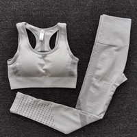 2pcs sports suit seamless yoga sets fitness gym pants high waist straps sport leggings high elasticity bra pants