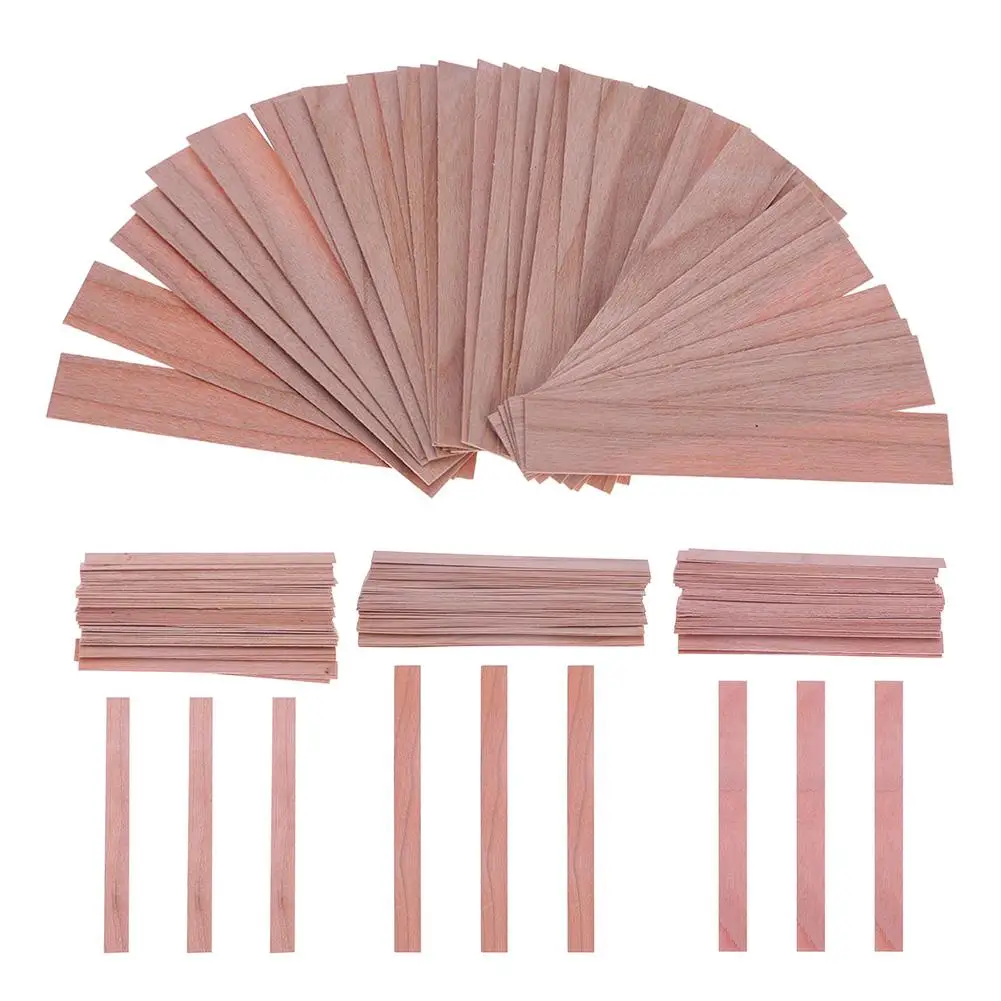 50pcs Wood Wicks for Candles Soy or DIY Palm Wax Candle Making Accessories 8x90 / 12.5x75 / 12.5x150 / 13x130mm