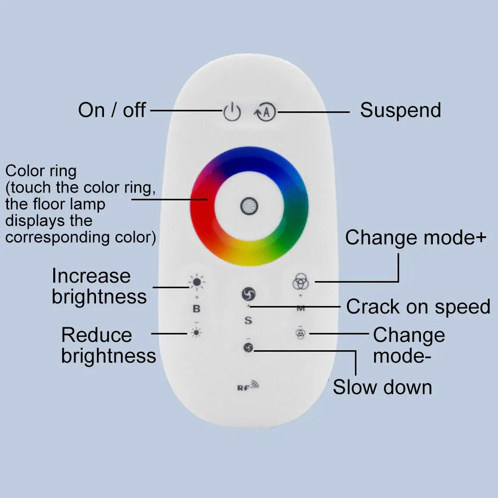 

LED Floor Corner Standing Lamp RGB Light With Remote Control 142cm For Bedroom Living Room Club Home Atmosphere Night Light