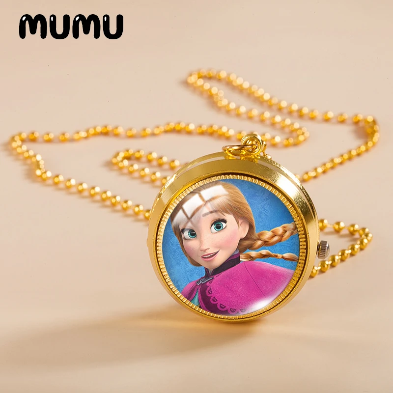 Новинка 2021 карманные часы ожерелье Олаф Королева Эльза Анна винтажные