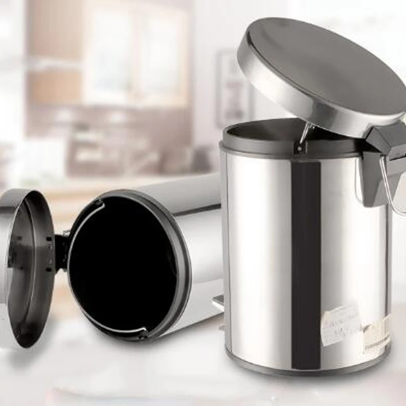 Популярная круглая ступенчатая мусорная корзина из нержавеющей стали для