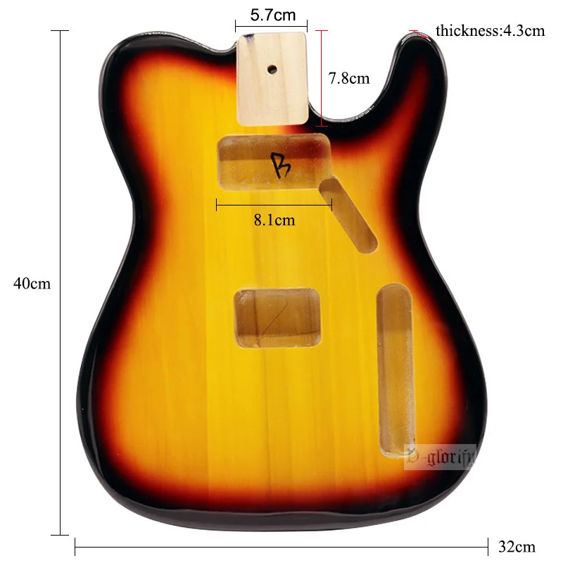 pappel holz elektrische tl gitarre körper sunburst farbe gitarre tele körper teile gitarre körper gitarre barrel elektrische gitarre fr