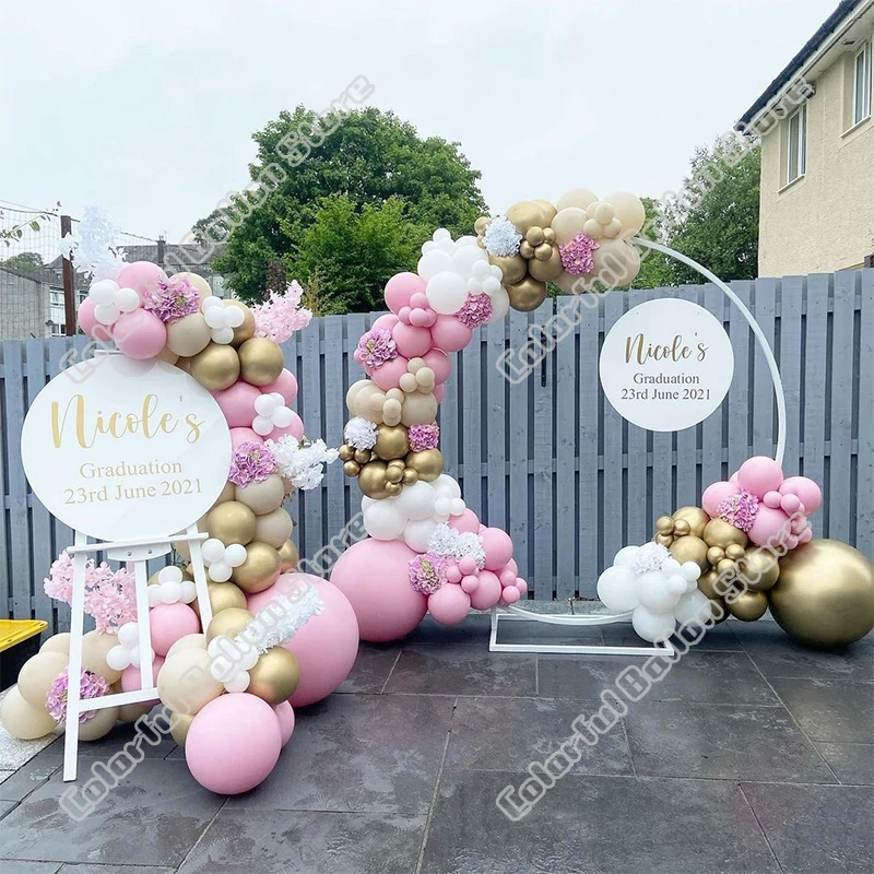 

Wedding Birthday Party Decor White Gold Maca Pink Latex Balloon Garland Arch Kit Holiday Event Backgound Baby Shower Decoration