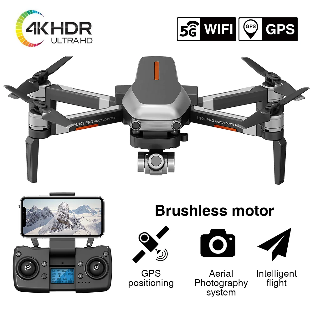 

4K HD Drone L109 Pro Camera Dron Wifi Professional GPS 5G Quadcopter with Camera HD FPV Gimbal Brushless Motor 1.2KM Drone