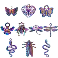 10pcs insect dragonfly butterfly charm for jewelry making supplies diy pendant charm snake handmade craft accessories women men