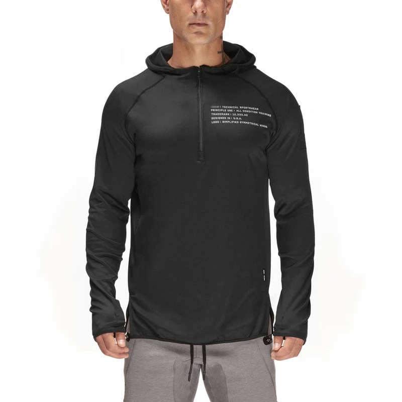 

2021 Casual Hoodie Mens Cotton Sweatshirt Gyms Fitness Workout Pullover Autumn New Male Black Slim Hooded Jacket Tops Clothing