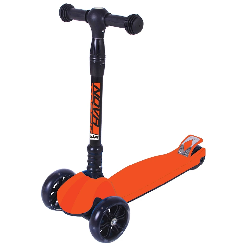 Самокат кикборд &quotNovatrack RainBow&quot подростковый складной (оранжевый)|Самокаты| |
