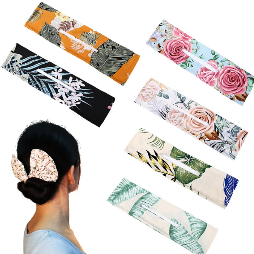 

1 Pc Summer Deft Bun Knotted Wire Hair Curler Rabbit Ear Magic Hair Ring Lazy Roller Bow Twist Tool Headwear Accessories