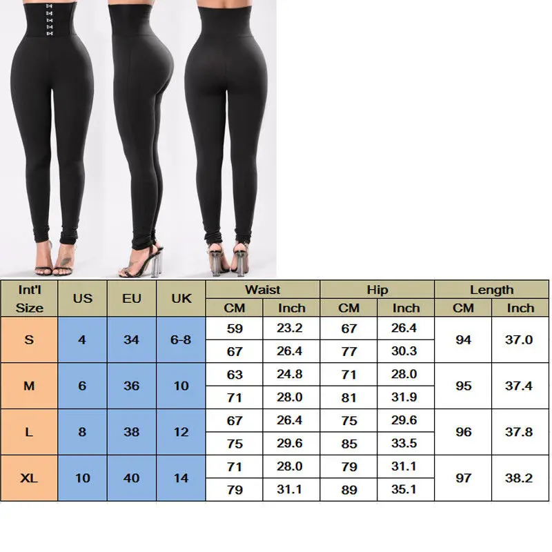

Women Solid High Waist Slim Waist Full Length Long Pant Skinny Fitness Pencil Pants Trousers