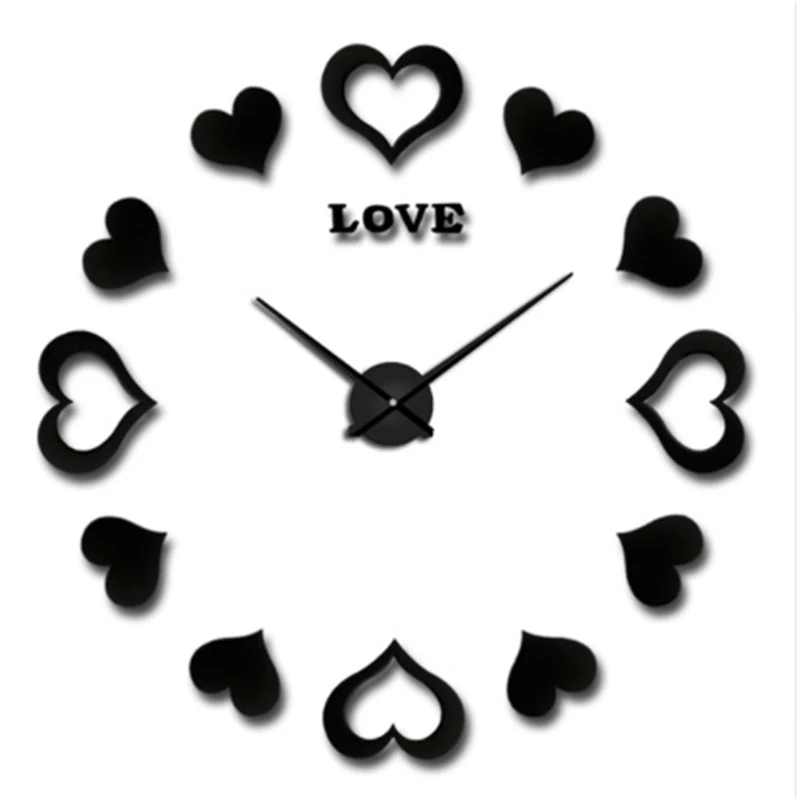 Новые кварцевые настенные часы в стиле любви модные 3D настоящие большие