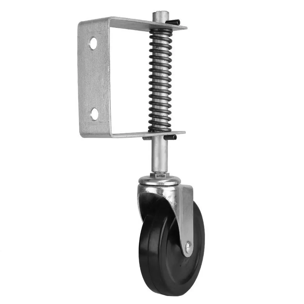 

4 Inch 440lbs Heavy Duty Rubber Mute Spring Loaded Gate Door Wheel Caster Spring Wheel Home Gate Door Universal Roller Slider