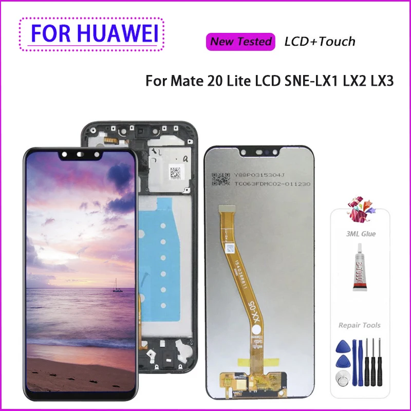 6 3 &quotдля Huawei Mate 20 Lite ЖК дисплей сенсорный экран дигитайзер с рамкой для SNE LX1 LX2 LX3 +