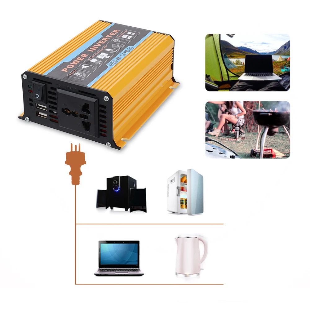 USB зарядка 600 Вт DC 12 В к AC 220 портативный автомобильный инвертор зарядное