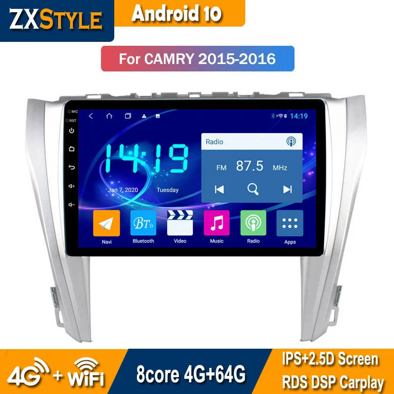 

Автомобильный GPS-навигатор для Toyota Camry 2015-2016, DSP CARPLAY 4 Гб + 64 ГБ Android 10, стерео аудио, радио, видео, Bluetooth плеер